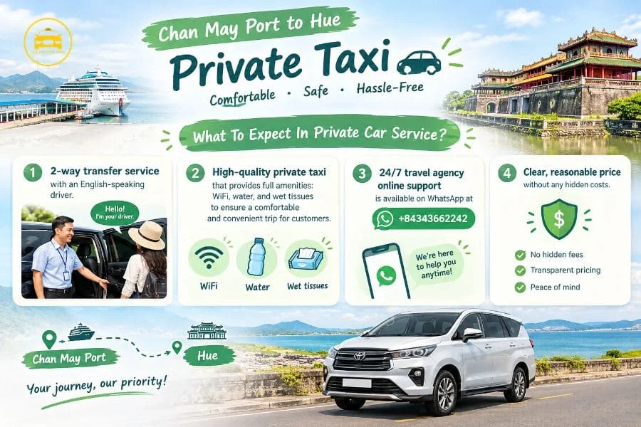 Chan May Port to Hue private taxi - Hue Private Taxi