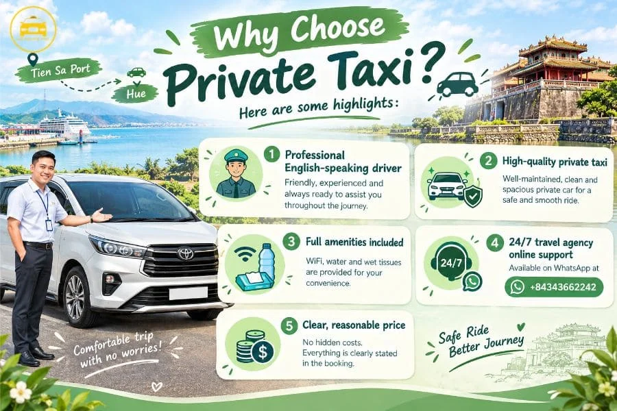 Tien Sa Port to Hue private taxi - Hue Private Taxi